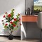 2pcs 38" Artificial Camellia Tree Flower Plant in Yellow Cement